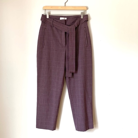Aritzia Wilfred Tie Front Pants Plaid Size 6 - Picture 10 of 14